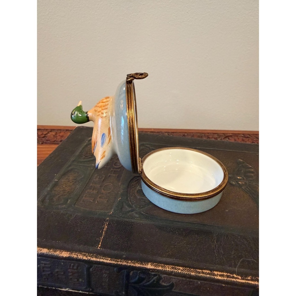Vintage Limoges Castel Mallard Duck Trinket Box - Picture 11 of 17